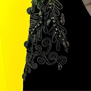 vintage black dress by Eloise Curtis for Happenstance, made in the 1960s.